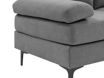 U - Shape Sectional With Legs, Pillow Top Arms - Dark Gray