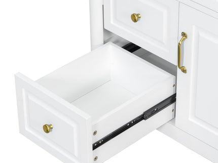 Freestanding Bathroom Vanity With Sink, Adjustable Shelf, Flip Drawer
