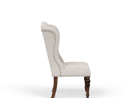 Upholstered Wing Host Chair - Light Gray