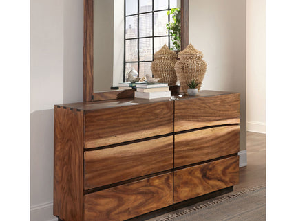 Beverly - 6 Drawer Dresser With Mirror - Walnut