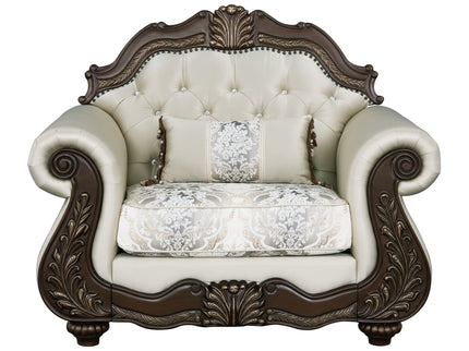 Pierce - Chair With Pillow - Beige / Cherry