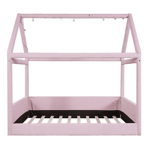 Upholstered House Style Daybed With LED Light Strips