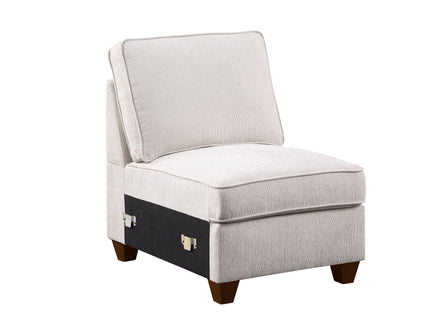 Rene - Sectional Sofa With Ottoman - Beige