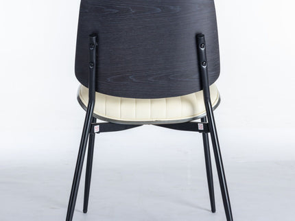 Dining Chairs (Set of 2) Mid-Century Modern Retro Chair With Walnut Bentwood Back Upholstered Seat Metal Legs Adjustable Foot For Kitchen Dining Room Chairs