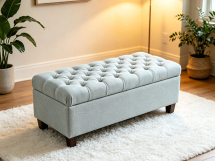 Storage Ottoman Bench With Safety Hinges