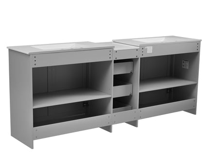 Double Sink Bathroom Vanity With Quartz Countertop