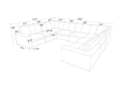 Upholstered Large Seating Modular Design Sectional