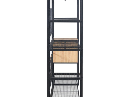 Open Style Wardrobe With Hanging Rails, Shelves And Drawers