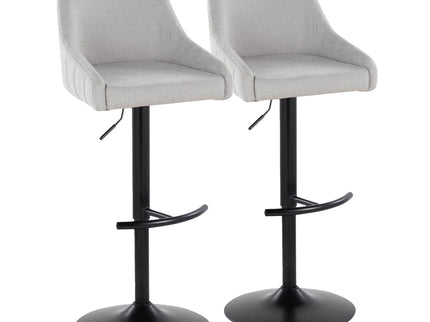 Hannah - Transitional Adjustable Barstool With Swivel With Rounded T Footrest (Set of 2)