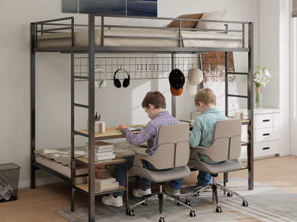 Ethan - Bunk Bed With Desk, Charging Station, Storage Shelves