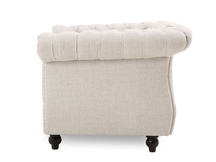 Nexuson - Upholstered Chesterfield Chair With Deep Tufted And Nailhead Trim