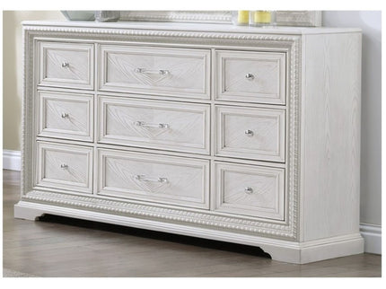 6 Drawer Storage Dresser Antique Wooden Bedroom Furniture - Antique White
