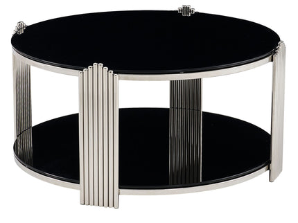 Round Table With Double Layer Storage