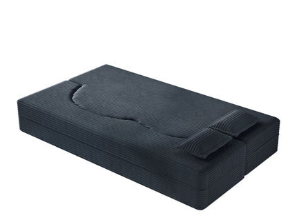 Modern Floor Sofa With 2 Pillows, Convertible Twin Size Folding Mattress For Living Room