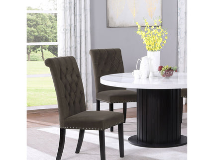 Side Chairs With Tufting Nailhead Trim (Set of 2) - Brown