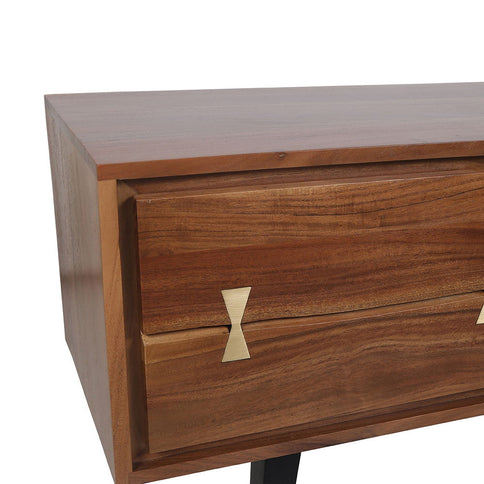 Asther - Acacia Wood TV Cabinet - Natural Wood / Brown