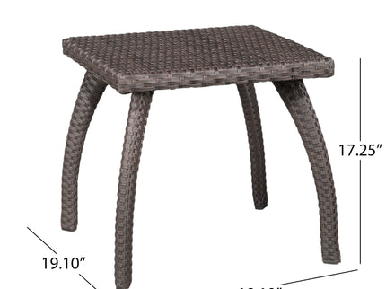 Luminant - Outdoor Side Table With Iron Frame - Brown
