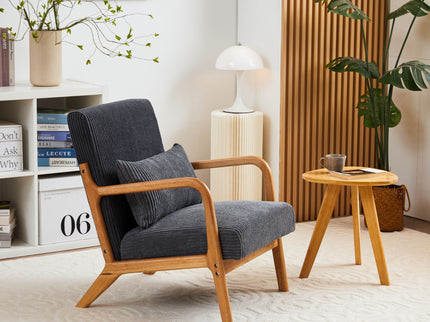 Accent Arm Chair With Pillow Upholstered