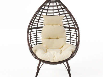 Cutter Teardrop Patio Chair With Water Resistant Cushion - Multi / Brown / Beige