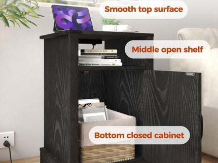 Farmhouse Nightstand, Charging Station & Storage
