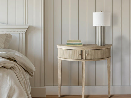Vintage Inspired Storage Console Table With Fluted Doors