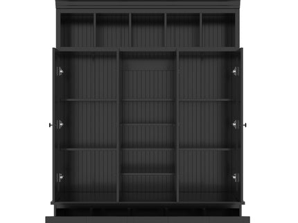 Hall Tree & Bench And 5 Storage Cubbies