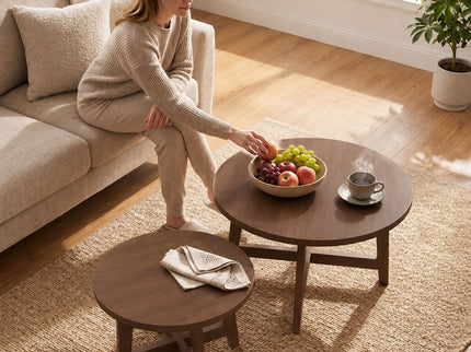 Round Nesting Stackable Tables For Living Room