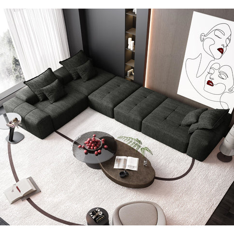 Modern Oversized Diy Combination, Modular Sectional Sofa With Pillows
