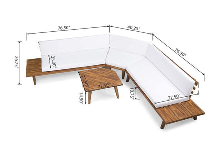 Hillcrest - V Shaped 4 Piece Sofa Set, Water Resistant