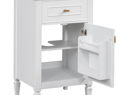 Bathroom Vanity With Sink, Adjustable Shelf, Tilt-Out Drawer