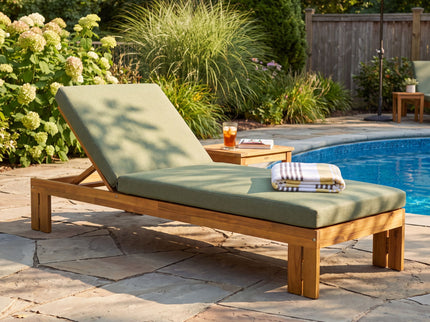 Outdoor Chaise Lounge With 5 Position Adjustable Backrest