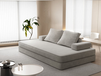 Multifunctional Convertible Sofa Bed With 2 Tumbler Backrests And 2 Pillows, Deep Seat Couch