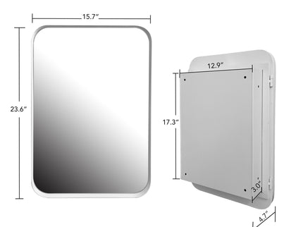 Recessed Metal Framed Medicine Cabinet With Mirror And Adjustable Shelves Wall Mirror With Storage For Bathroom