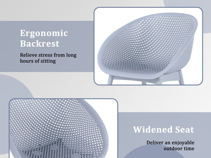 Modern Lounge Chair Set With Round Table