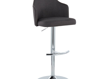 Ahoy - Contemporary Adjustable Barstool With Swivel With Rounded T Footrest (Set of 2)