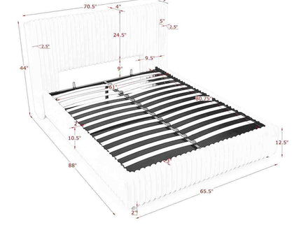 Functional Vertical Striped Bed With Gas Lift Storage