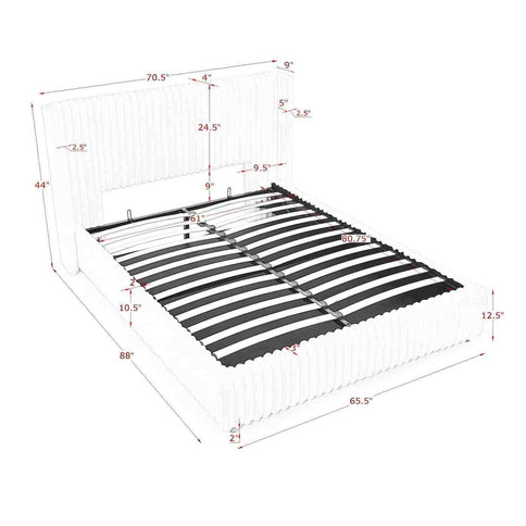 Functional Vertical Striped Bed With Gas Lift Storage