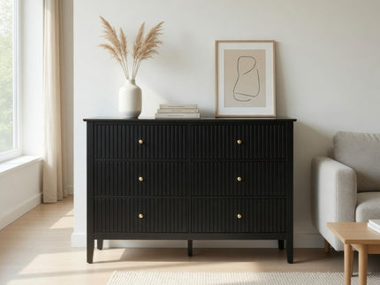 Modern 6 Drawer Fluted Dresser