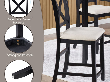 5 Piece Counter Height Dining Table Set With 4 Chairs