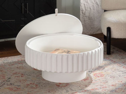 Fluted Storage Table With Lift Off Lid