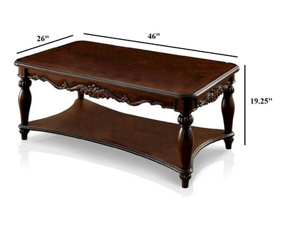 3 Piece Coffee Table With Open Shelf - Cherry