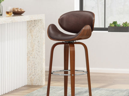 Lumos - Mid Century Modern Upholstered Swivel Barstool