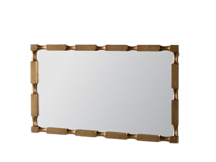 Rectangular Wall Mirror With Frame For Living Room - Gold