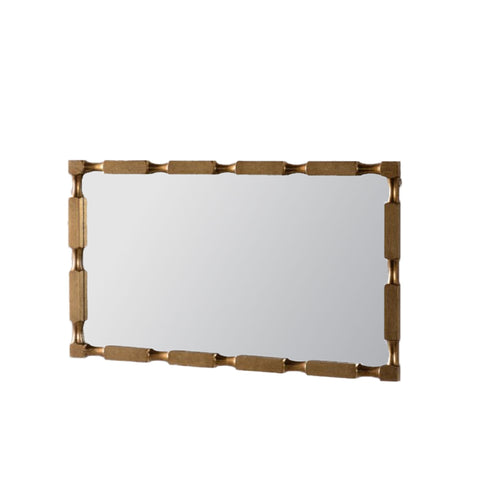 Rectangular Wall Mirror With Frame For Living Room - Gold