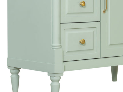 Freestanding Bathroom Vanity With Sink, Adjustable Shelf, Flip Drawer