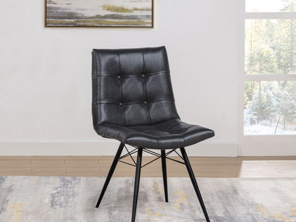 Tufted Back Dining Chairs (Set of 4) - Black