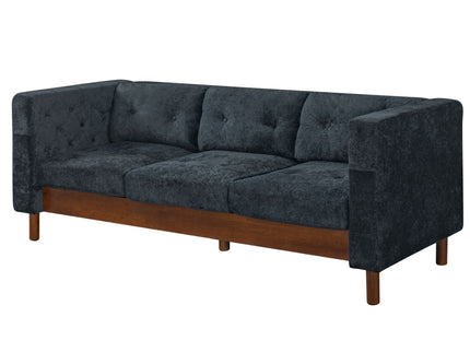 3 Seater Sofa With Square Arms, Tufted Pillow Back For Living Room