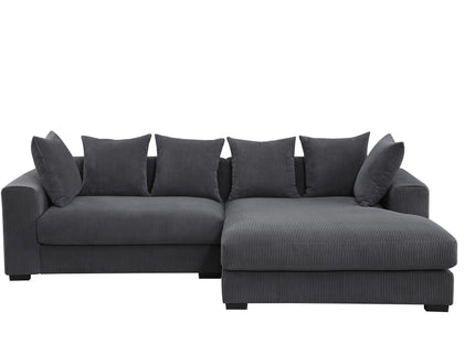Naomi - 3 Piece Upholstered Sectional - Dark Gray