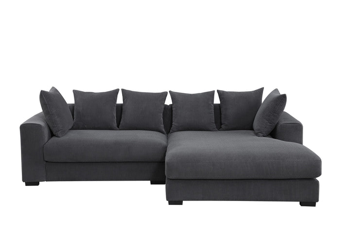 Naomi - 3 Piece Upholstered Sectional - Dark Gray