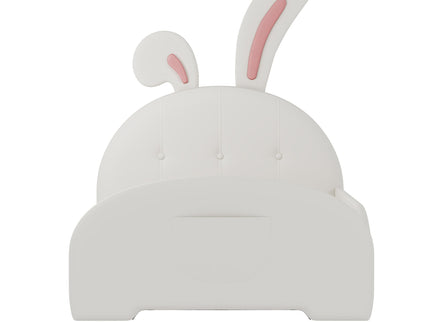 Upholstered Rabbit-Shape Princess Bed With Headboard And Footboard